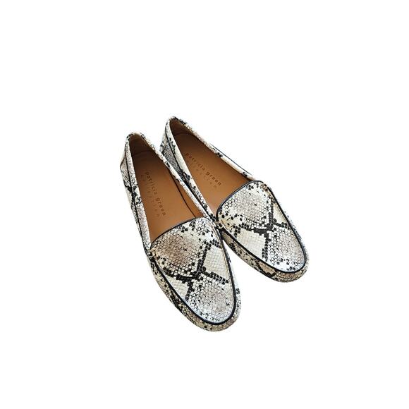 Patricia Green Collection Snakeskin Print Jill Piped Driving Moccasin Size 9